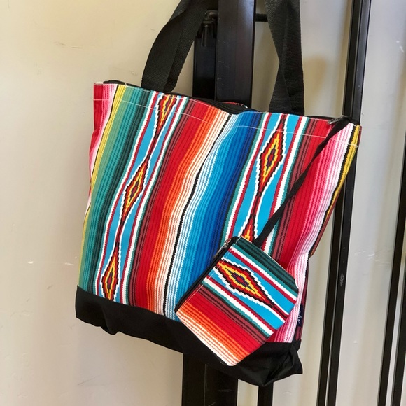 Handbags - Serape Canvas Print Tote/Travel/Momma Purse